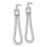 14k White Gold 1 5/8 carat Lab Grown Diamond VS/SI+ G+ Complete Dangle Loop Post Earrings